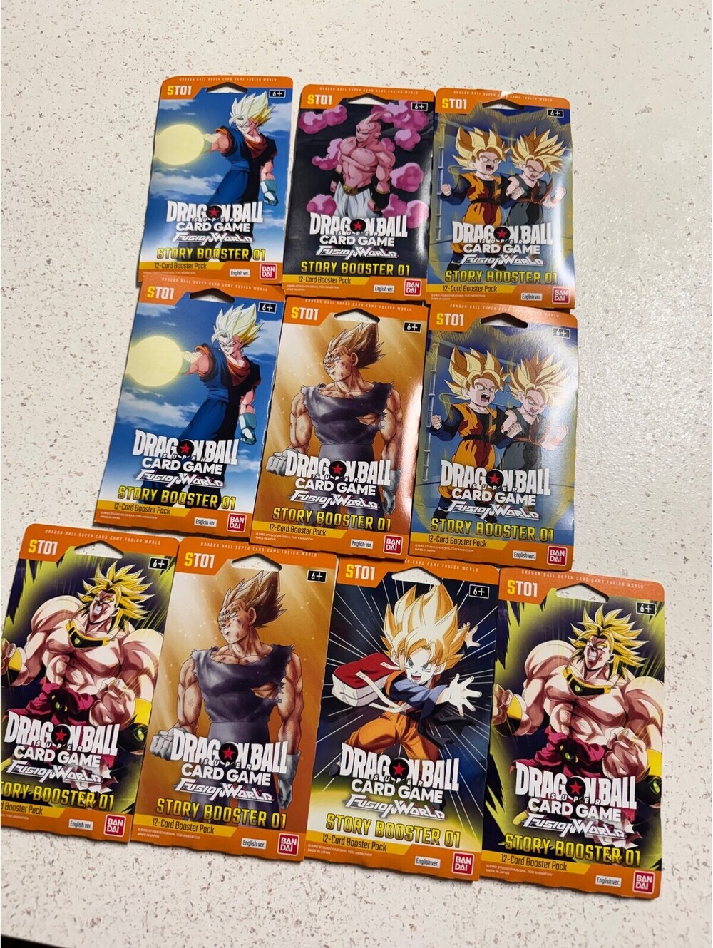 10x Dragon Ball Super Card Game Fusion World ST01 Story Booster Packs Sealed ENG